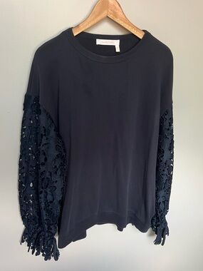 SEE BY CHLOE | Lace Crewneck Sweater